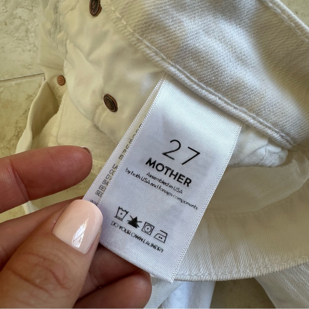 MOTHER DENIM White Tomcat Roller Chew Almost Innocent Size 27 - Picture 8 of 13